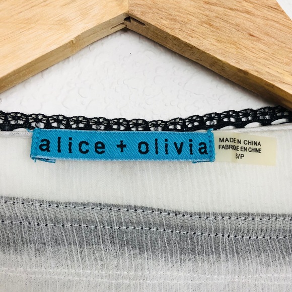 Alice + Olivia Sheer Silk Lace Button Up Blouse - Picture 7 of 10